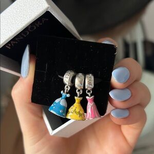 Pandora Disney Princess dress trio charm set
(Cinderella, Belle and Aurora)